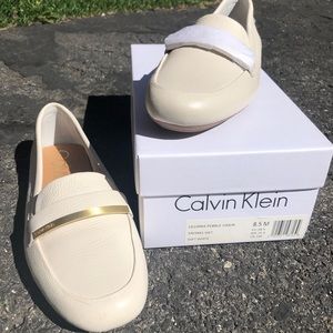 White/Cream Calvin Klein loafers